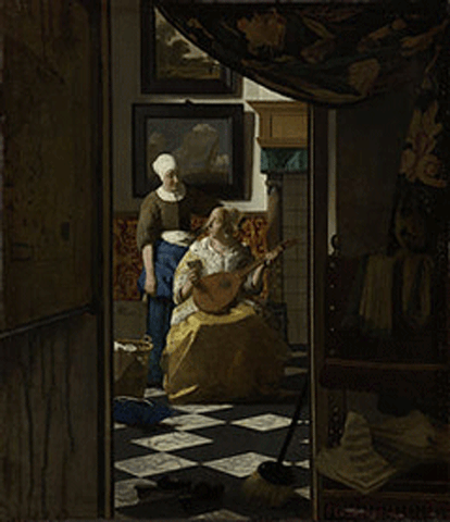 reproductie de liefdesbrief van Johannes Vermeer